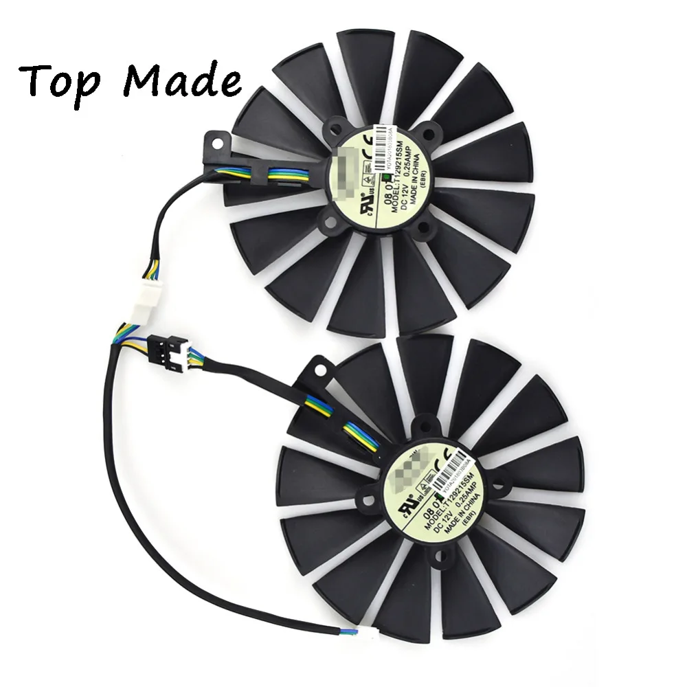 

2pcs/set for ASUS DUAL RX470 /RX570 RX580 GTX1080Ti / 1070Ti Fan PLD10010S12H