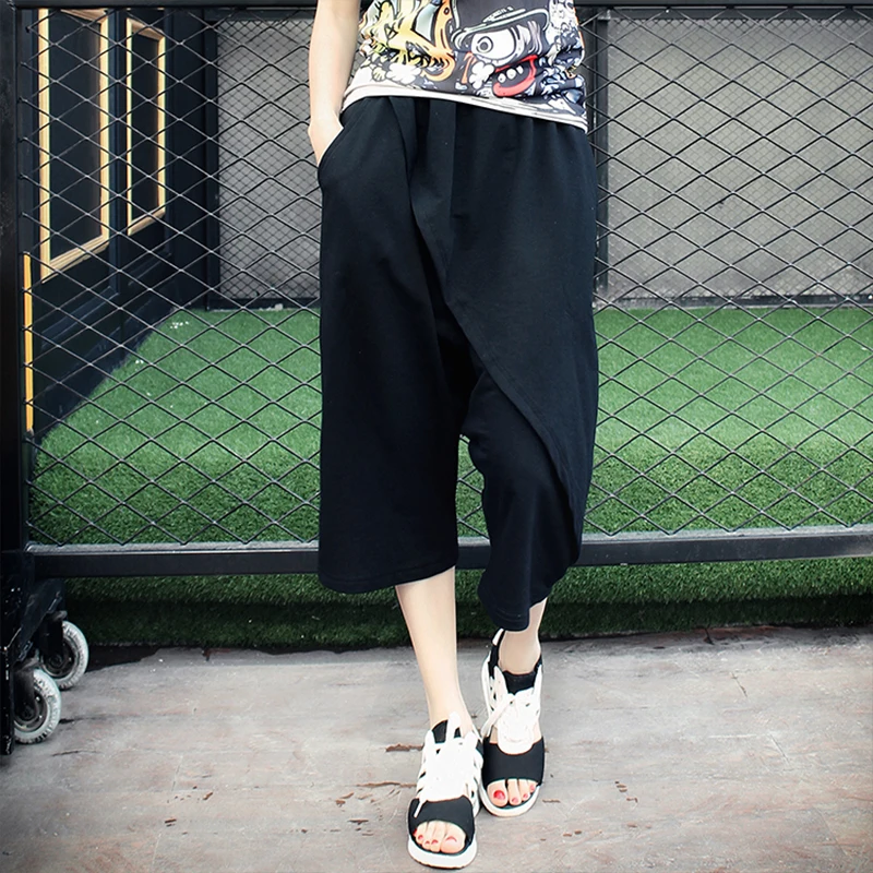 Брюки для женщин Harajuku уличная мода Личность Темный красивый хип-хоп шаровары свободные повседневные брюки pantalon femme