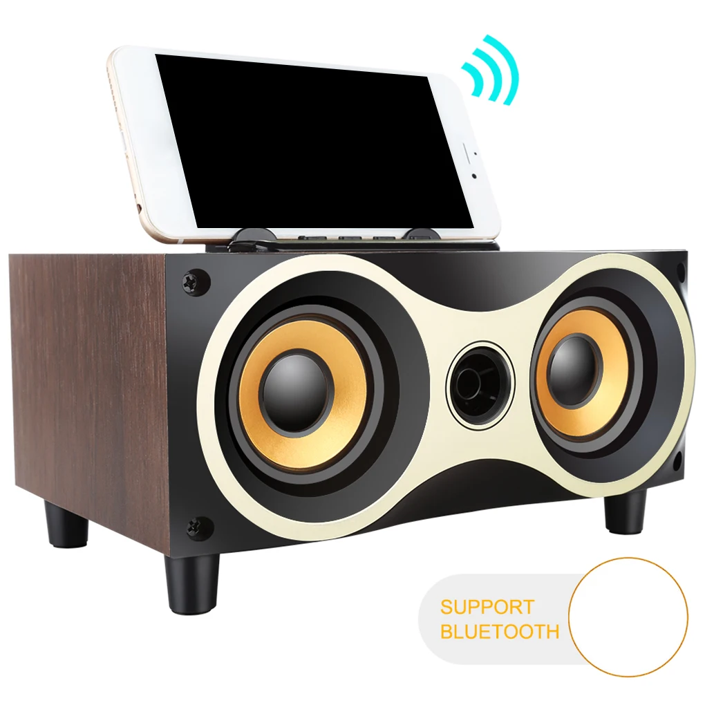 

BIG SALE Bluetooth 2.1 Vintage Wooden Music Player Speaker Wireless Portable Rechargeable Soundbox FM Radio