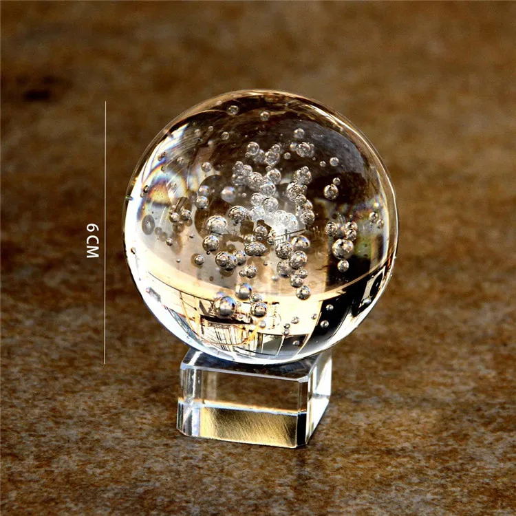60 мм хрустальный стеклянный шар Искусственный хрустальный стеклянный шар Сфера украшения китайский стиль фэн шуй декоративный шар аксессуары подарок