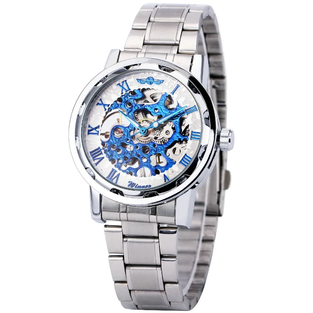 Mechanical Watches For Men s Top Brand Luxury font b WINNER b font Roman Numerals Semi