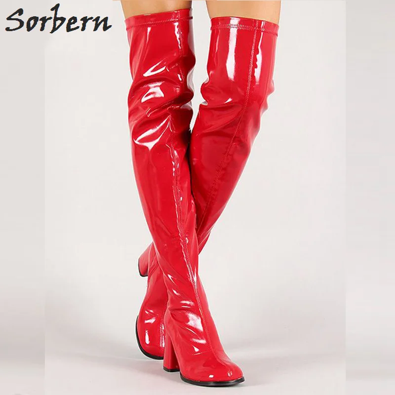 red latex booties