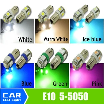 

NEW Bright 6000k E10 SMD 5050 5 LED BULBS MES SCREW TORCH HEADLAMPS