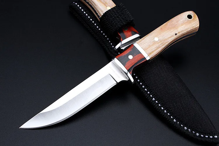 2020 New Free Shipping Outdoor Fixed Tactical Hunting Knife Wood Handle Pocket Survival Camping Small Fruit Knives EDC Tools