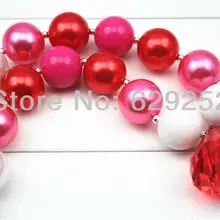 Комплект из 10 штук Коренастый Цепочки и ожерелья-розовый и красный-Large акриловые бусины с большой как подвешенного девушка Цепочки и ожерелья для детей cb122