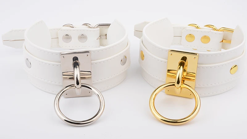 Cool Harajuku Oversized Women Necklace 40mm Silver Gold Metal O Round Collars Kawaii Punk Heavy Duty Bondage BDSM Large Choker 9