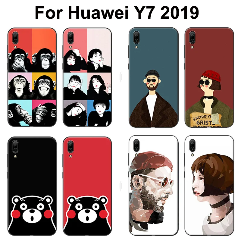 Силиконовый чехол для Huawei Y7 2019 мягкий накладка с рисунком Leon killer TL00 AL00 2019|Бамперы|
