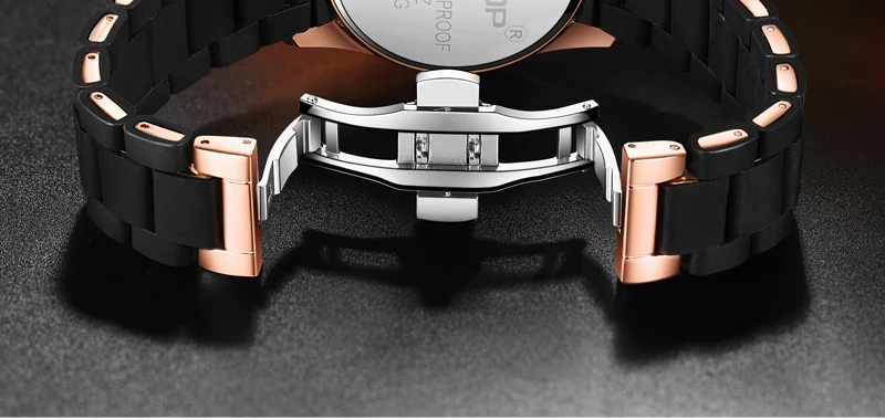 AESOP мужские спортивные часы из розового золота, мужские наручные часы, мужские часы с силиконовым и легированным ремешком, кварцевые наручные часы, мужские часы