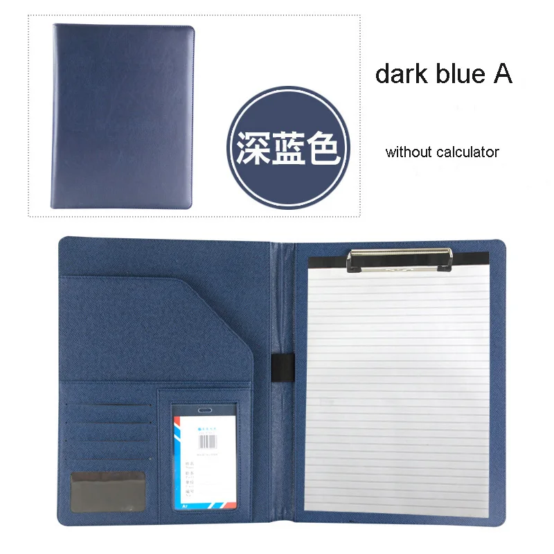 A4 многофункциональная, деловая, для офиса, выделенная папка менеджер по продажам на зажиме/соски с ручкой для подписи контракта carpetas паста esc 556C - Цвет: dark blue A style