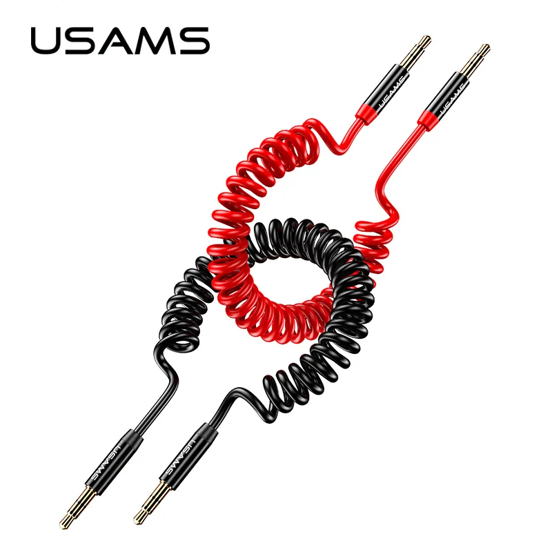 Дешевый USAMS Jack 3,5 мм аудио кабель до 3,5 мм AUX кабель Hi Fi стерео Весна Aux кабель колонки для IPhone наушники автомобиль CD AUX шнур