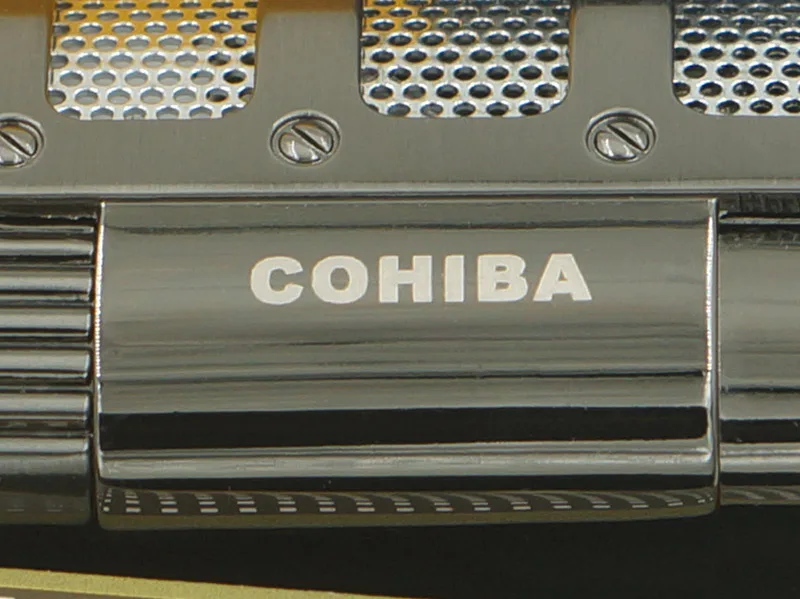 Европейский покупатель Cohiba Gridding Stripes Стиль бутан 3 Факел Jet зажигалка для сигары с дырокол для сигарет; защита от ветра зажигалки