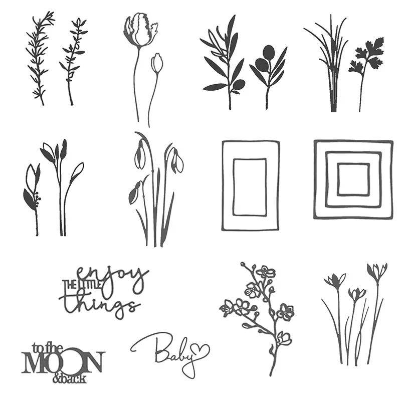 

Mixed Flower Letter Frame Metal Cutting Dies Stencil For DIY Scrapbooking Decor Embossing Paper Cards Carft New 2019 Die-Cutter