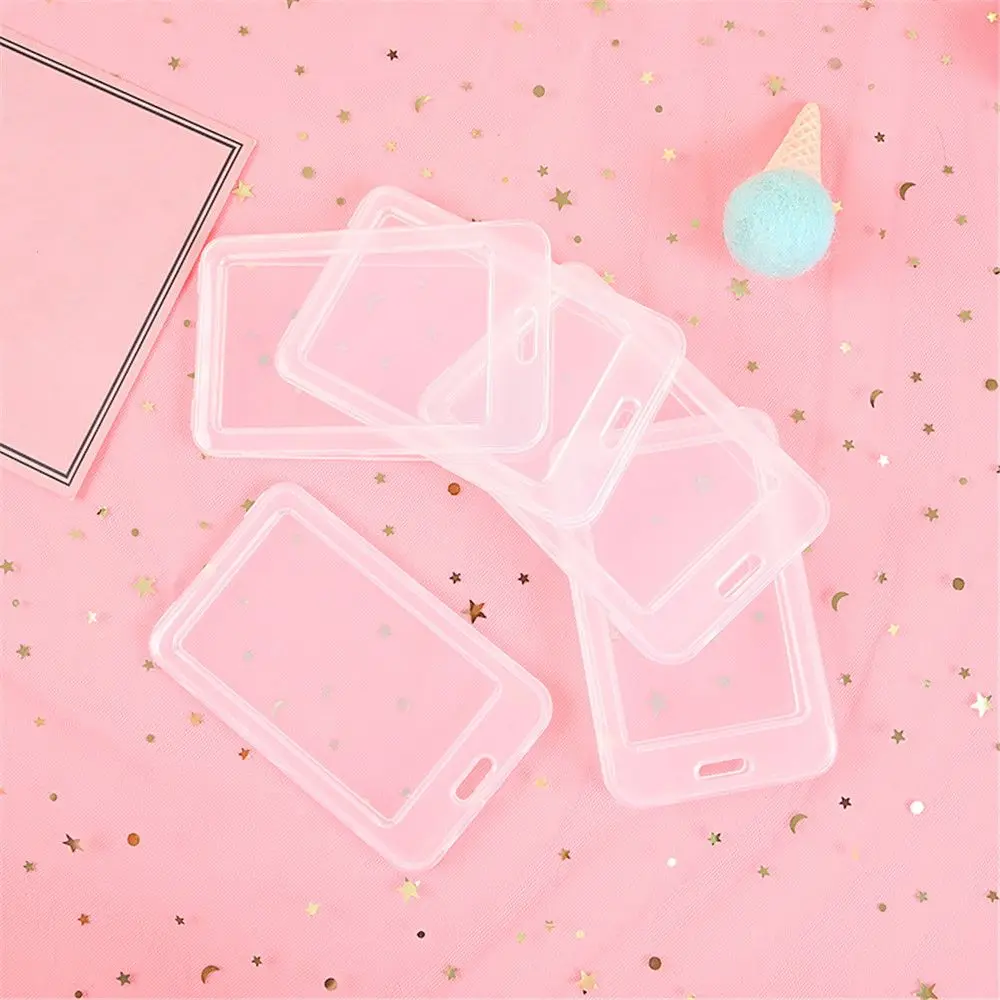 

2pcs Transparent PVC Card Holder Bus Card Business Credit Card Storage Cover Bank Card Protect Cover School Office Supplies