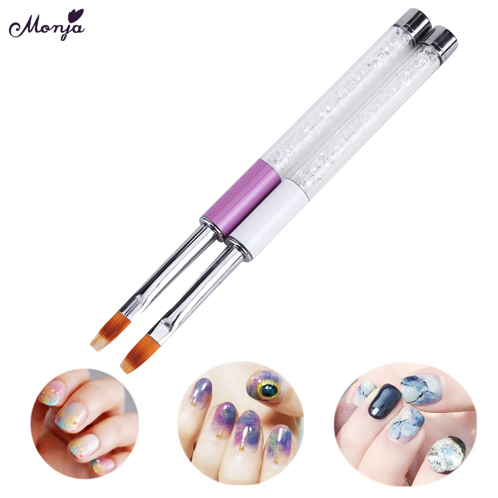 Monja 5 стилей дизайн ногтей изменение цвета градиента Цветущая передача штамповка кисть для рисования французская ручка для рисования инструмент для маникюра