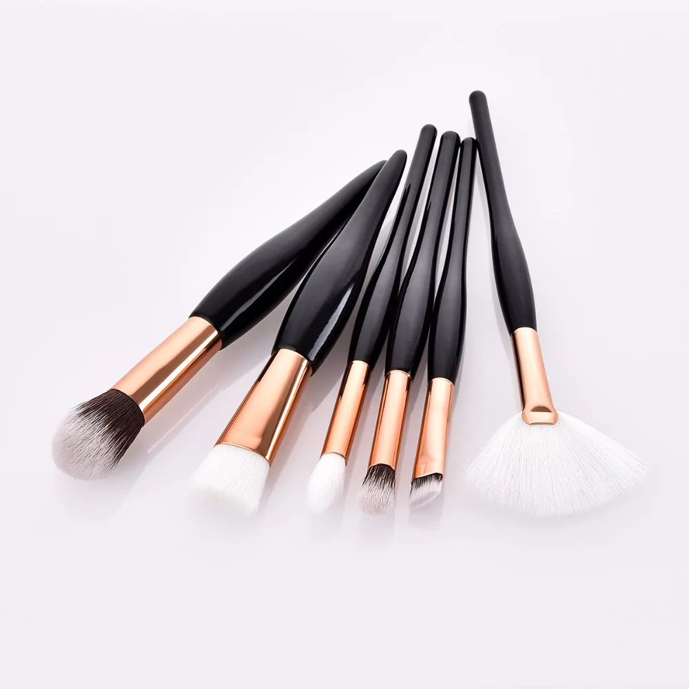 

6pcs Professional Makeup Brushes Tool Powder Foundation Eyeshadow Kanuki Kwasten Set Fan Shape High Quality Brushes for Women