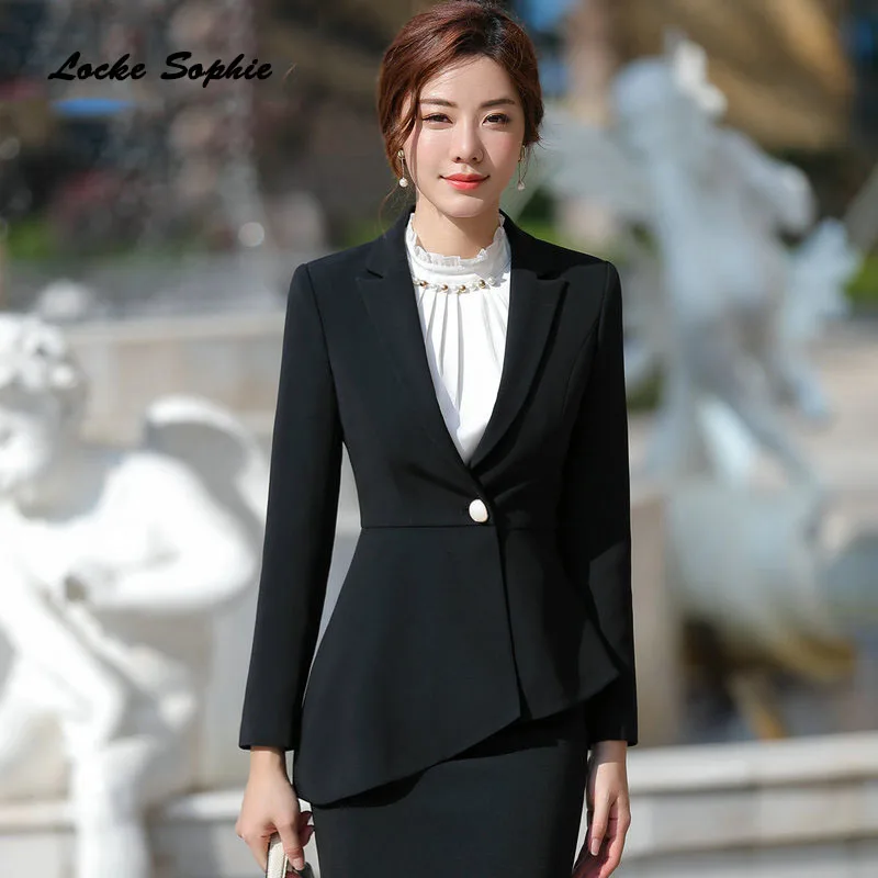 Women's Plus size Blazers coats 2019 Spring cotton blend irregular Small Suits jackets ladies Skinny office Blazers Suits coats