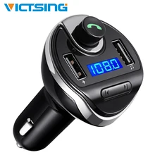Bluetooth FM Transmitter Wireless In-Car Radio Adapter Car Kit with Dual USB Charging Ports Hands Free Calling for Smartphone