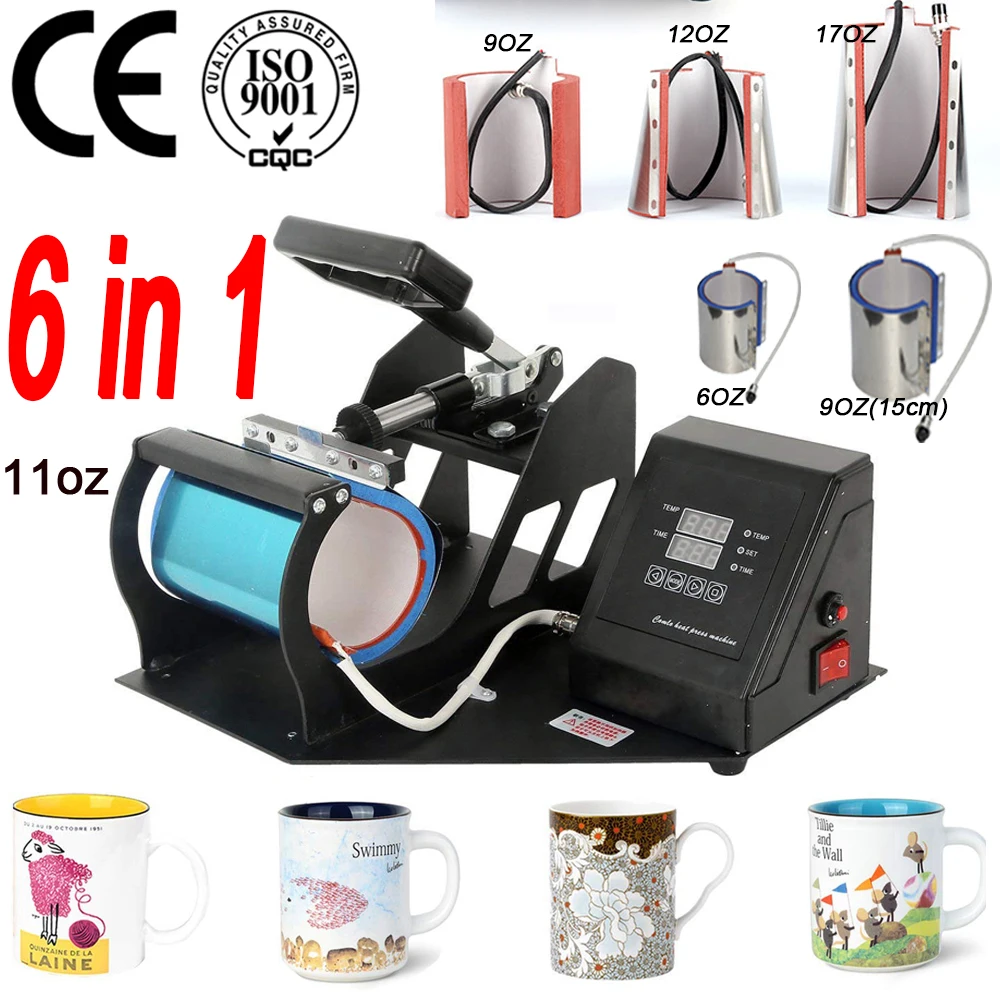 Doubl display 6 in 1 Combo Becher Presse Maschine Becher Druckmaschine Sublimation Drucker für 6 unzen/9 unzen (15 cm) /11 unzen/12 unzen/17 unzen flasche Doubl display 6 in 1 Combo Becher Presse Maschine Becher Druckmaschine Sublimation Drucker für 6 unzen/9 unzen (15 cm) /11 unzen/12 unzen/17 unzen flasche