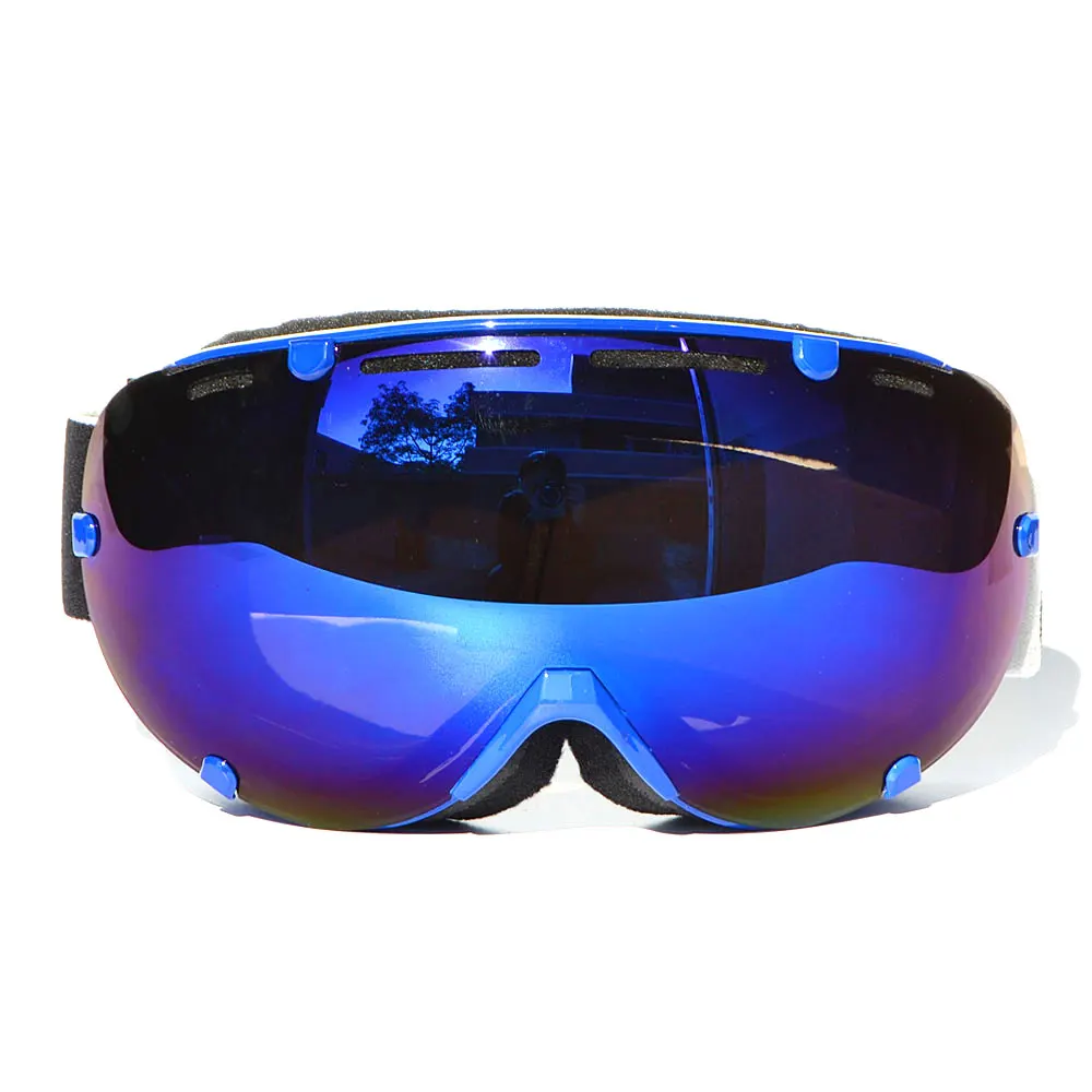 BJMOTO лыжный шлем очки большие видения двойные линзы Gafas Сноуборд Лыжный защита - Цвет: Синий