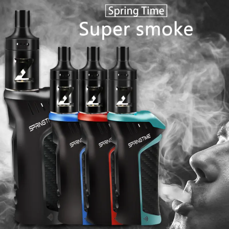 

Spring Time 100w Electronic cigarette box mod kit with 2.5ml Vape Atomizer Huge Vapor Vaporizer for 18650 Battery Vape Pen kit