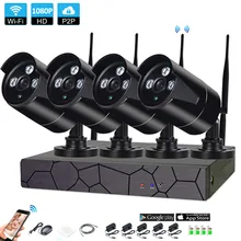 4CH 1080P HD Wireless NVR Kit P2P 1080P Indoor font b Outdoor b font IR Night