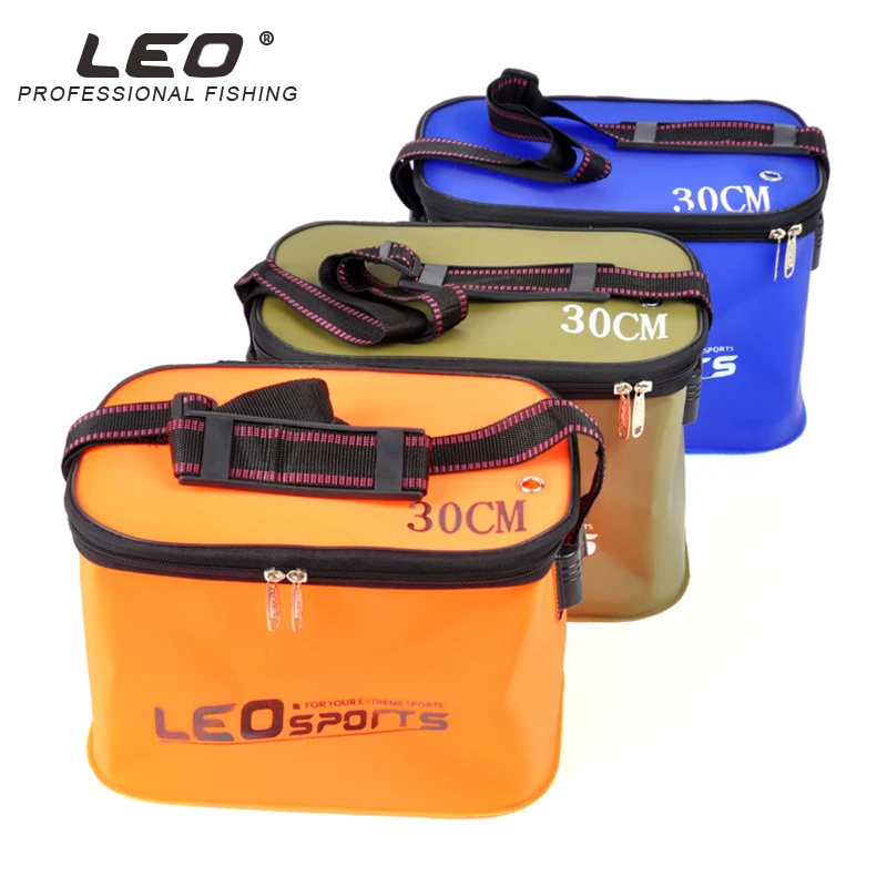 

Leo EVA Portable Folding Bucket For Fish Water 30/35cm With Handle Leakproof Outdoor Fishing Gear Blue/Orange/Green Tackle Bag