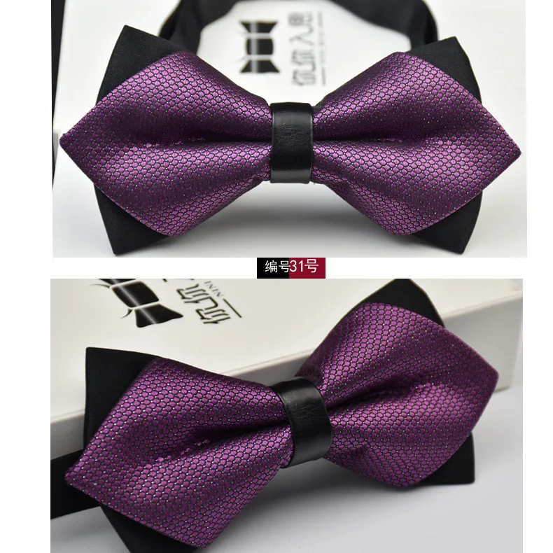 Бесплатная доставка 20 Цвета модные однотонные Bowties жениха Для мужчин красочный плед галстук gravata Мужской Брак бабочка свадебные галстуки