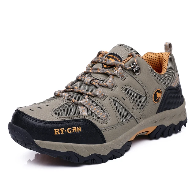 Man Hiking Shoes Spring Autumn Mens Rock Climbing Sneakers Army Green ...