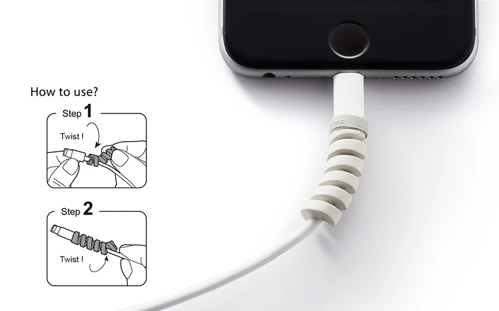 100 шт/лот спиральный кабель протектор линия передачи данных силиконовая намоточная машина защитная для iphone samsung Android usb зарядный чехол