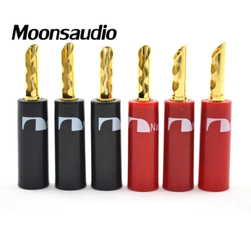 

Free Shipping 500pcs Nakamichi BFA Banana Plug Connector Gold Plated speaker cable plug
