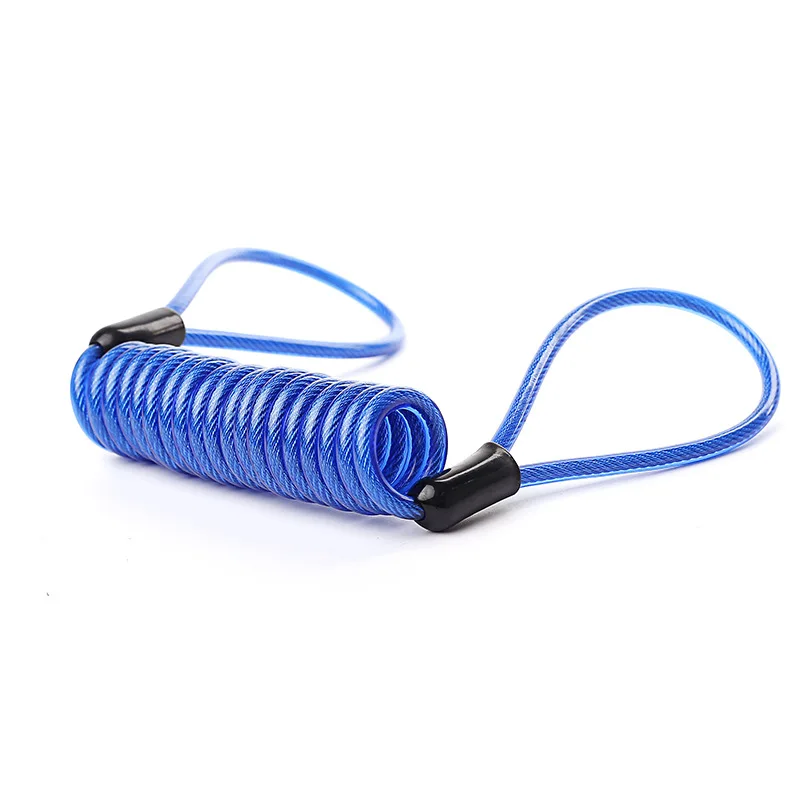 NEW 1.2m Spring Cable Motorcycle Alarm Disc Lock Security Anti-Thief Motorbike Wheel Disc Brake Bag Reminder Motor Accessories - Color: blue