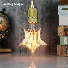 Звезда Форма Эдисон лампочка Винтаж Стиль лампа накаливания короткозамкнутый нити 40 Вт 220/240 В E27 свет лампы