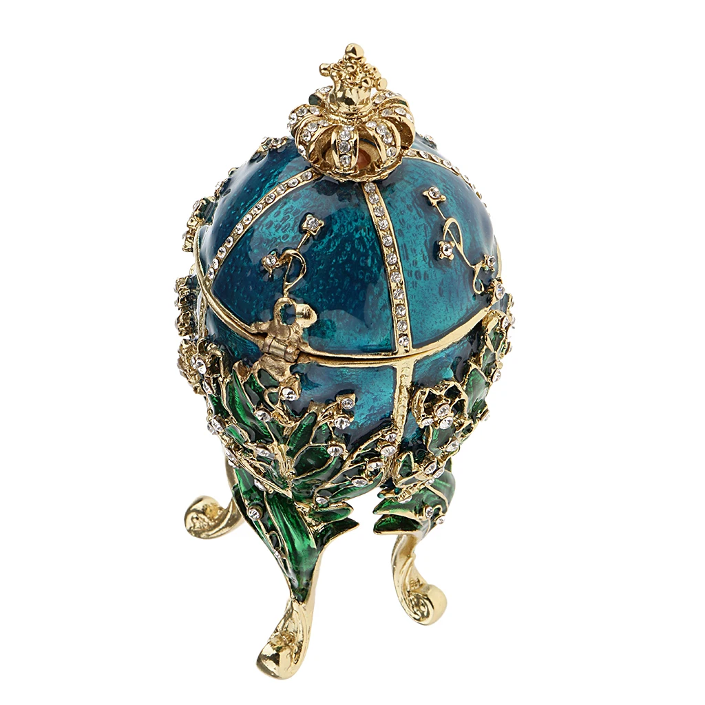 2 шт Роскошная эмаль Faberge Пасхальная коробка-яйцо для ювелирных изделий Чехол бусы свадебное кольцо контейнер для хранения