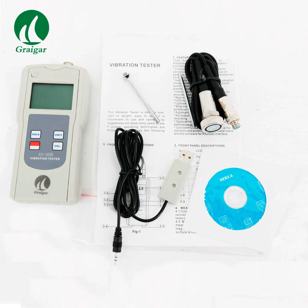 

Vibration Tester AV-160B Portable Vibration Meter Software and USB Cable