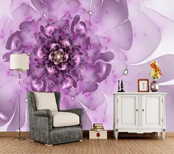 На заказ фото обои, фиолетовый фотообои с изображение цветов для гостиной спальня столовая фон настенные украшения водостойкие обои