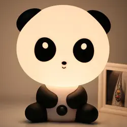 ЕС/США Plug Детская спальня лампы для мотоциклов ночник мультфильм домашних животных кролик панда ПВХ пластик сна светодиодный малыш лампа