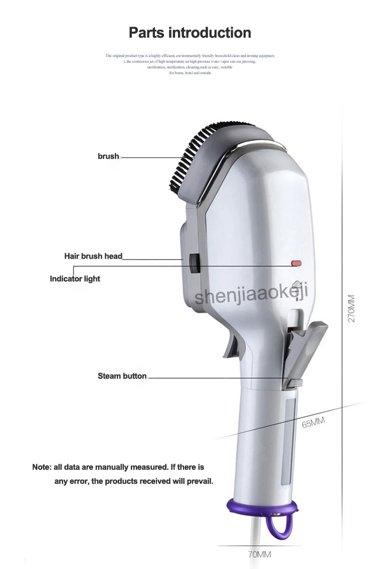 1 шт. гладильная одежда артефакт портативный Паровая гладильная кисть мини ручной висит гладильная машина многофункциональный