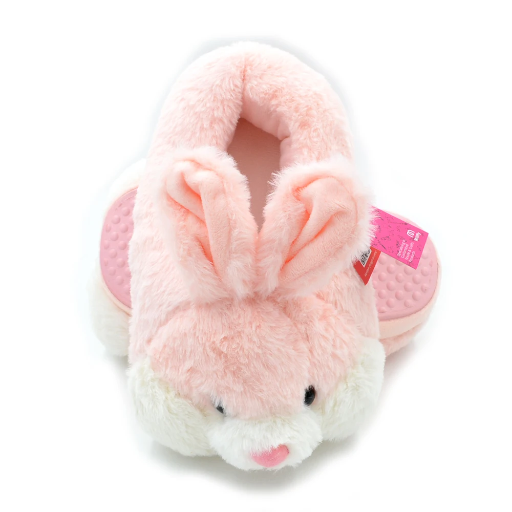 Millffy/милые розовые шелковые зимние теплые бархатные Тапочки с кроликом, удобная домашняя обувь, меховые тапочки с кроликом, плюшевые Тапочки