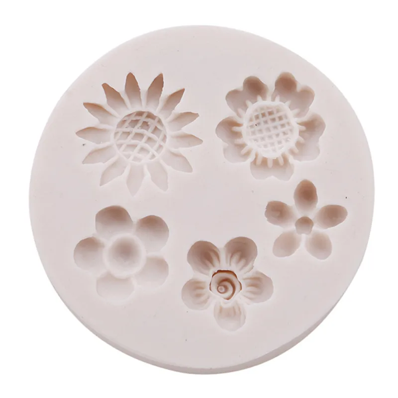1Pc Flower Silicone Mold Fondant Cake Decorating Tools Cute Sun Chocolate Baking | Дом и сад