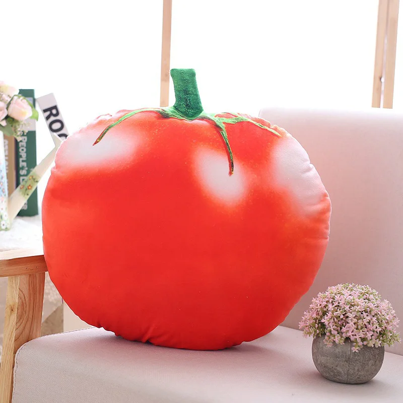 Моделирование плюшевая подушка в форме фрукта дуриан ананас помидоры в форме клубники Баклажан Дыня Тыква, овощи плюшевая подушка с набивкой игрушки - Цвет: tomato