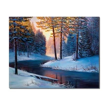 Laeacco Winter Snow River Forests Landscape Modern Art Oils Painting Canvas Posters Prints For Bed Living Room Wall Decoration Laeacco Winter Snow River Forests Landscape Modern Art Oils Painting Canvas Posters Prints For Bed Living Room Wall Decoration