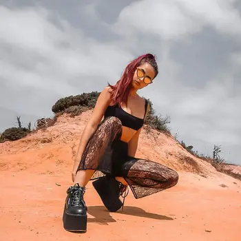 

US Women Lace Hollow Out Crochet Bikini Swimwear Cover Up pants Fishnet Pants sexy beach pants Flared lace pants