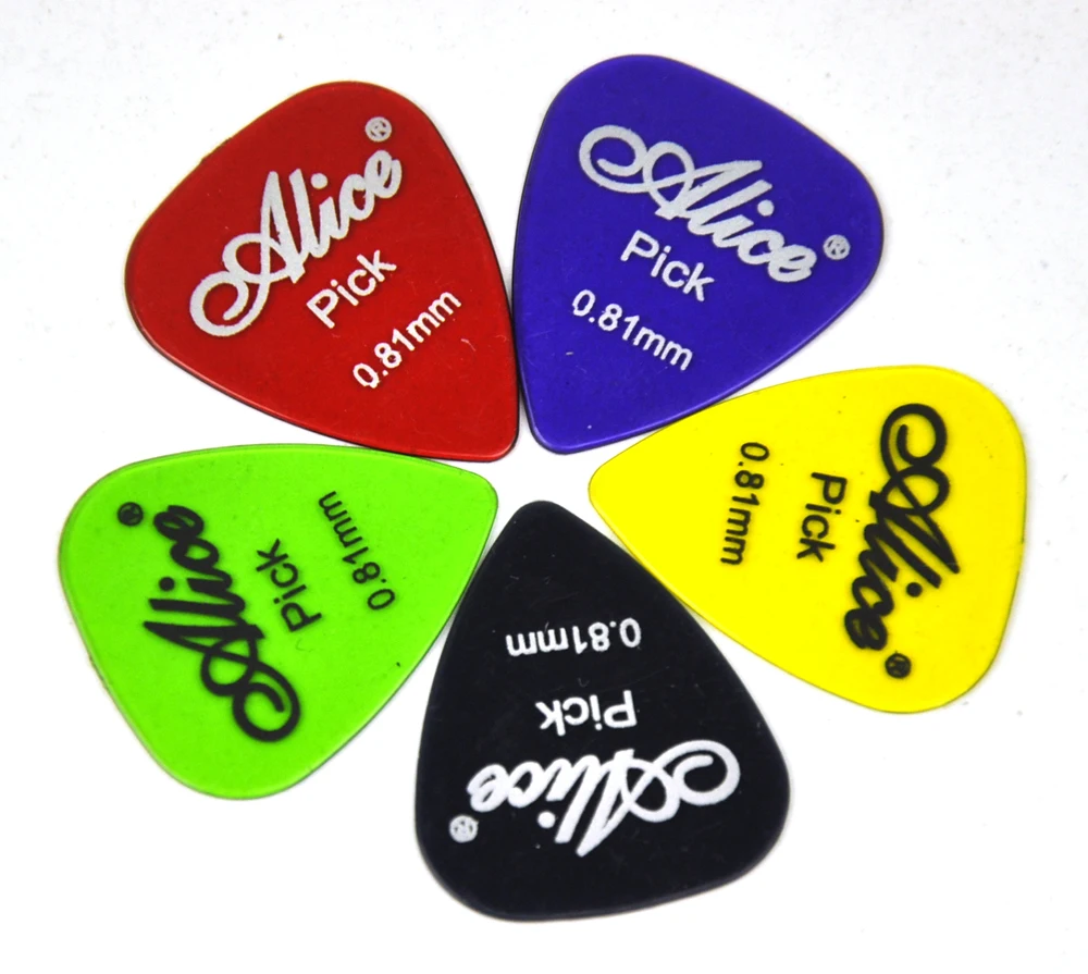 Alice 100pcs Medium 0.81mm Transparent Glossy Polycarbonate Guitar Picks Plectrums For Acoustic Guitar