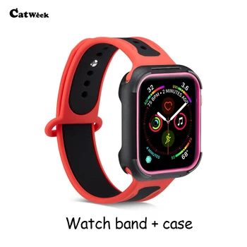 

Watch Band For Apple Watch 4 Silicon Strap 42/38mm 44/40mm Sport Wrist Bracelet Rubber Watchband Case For Iwatch Series 4 3 2 1