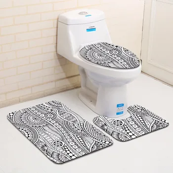 

Modern Fashion Geometric Pattern Bath Mat and Toilet Rug 3Pcs/Set Bathroom Doormat Non - Slip Floor Mats