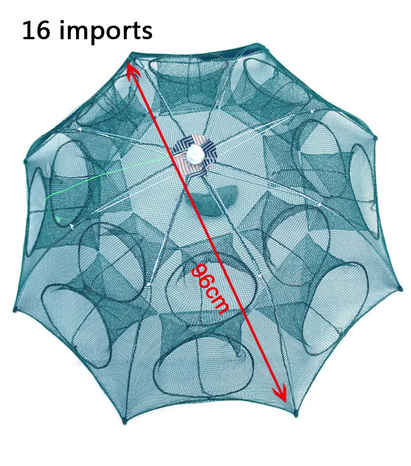 Складной Портативный 4/6/8/10 отверстий Автоматическая рыболовная креветка Ловушка рыболовная сеть Рыба Креветки Минноу краб приманки Литой сетки ловушка для продажи