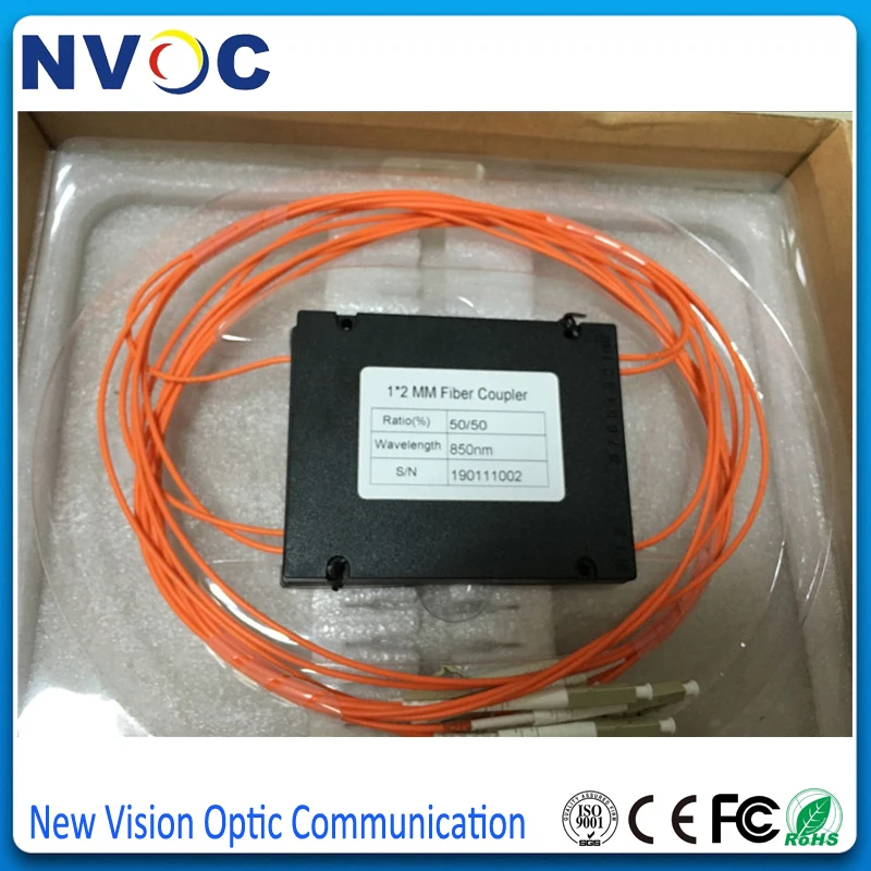850нм 50/125 мм 50/50 100*80*10 2 0 1 м соотношение соединения LC/UPC 1x2 FBT муфта 1*2 многомодового