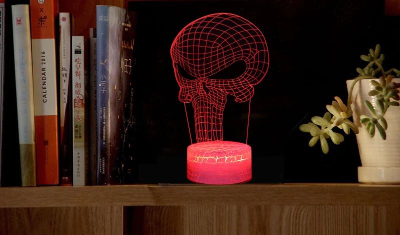 3D череп светодио дный Светодиодные ночные огни атмосфера настольная лампа RGB лампа светодио дный красочные светодиодные Мультяшные ночные
