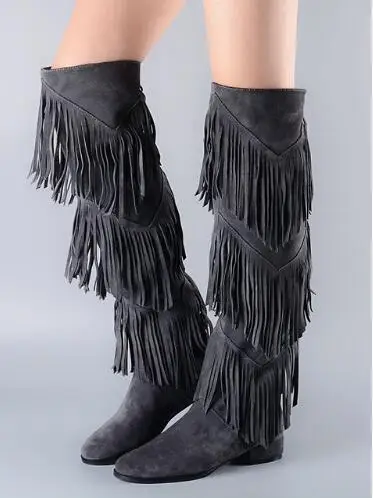 2017 New Arrival Autumn Winter Boots Women Black Dark Gray Knee High Boots Three Layers Fringe Boots Fashion Flat Heels Shoes
2017 New Arrival Autumn Winter Boots Women Black Dark Gray Knee High Boots Three Layers Fringe Boots Fashion Flat Heels Shoes