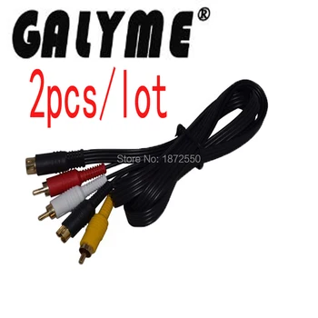 

2pcs/lot Hot Sale Plug S-Video AV Cable for SEGA Saturn SS Cables Wire AV 2 in 1 Cable Video Game Console Handheld Cover Case